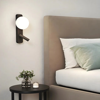 2-Light Minimalist Globe Glass Cylinder Reading Wall Lamp Zawala Image - 1