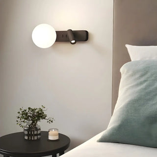 2-Light Minimalist Globe Glass Cylinder Reading Wall Lamp Zawala Image - 2