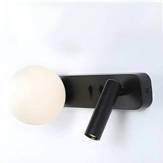 2-Light Minimalist Globe Glass Cylinder Reading Wall Lamp Zawala Image - 7