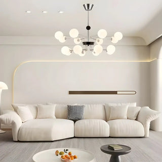 ZOWALA - 2 Tiers Globe Glass Chrome Branch Chandelier Image - 1