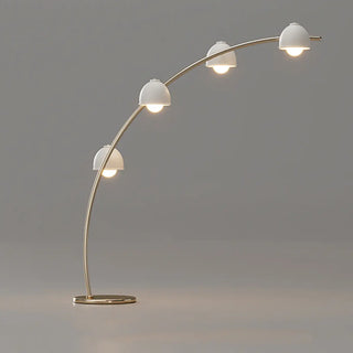 4-Light Modern White Bowl and Arched Floor Lamp Zawala Image - 3