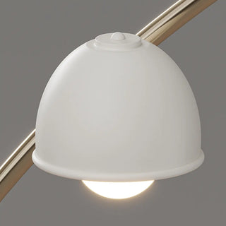 4-Light Modern White Bowl and Arched Floor Lamp Zawala Image - 5