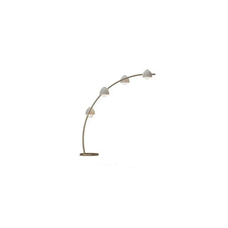 4-Light Modern White Bowl and Arched Floor Lamp Zawala Image - 7