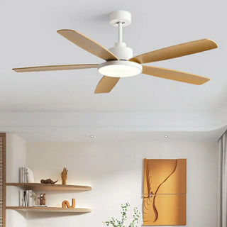 ZOWALA - 5 Blades Contemporary Wood Ceiling Fan with Light Image - 3