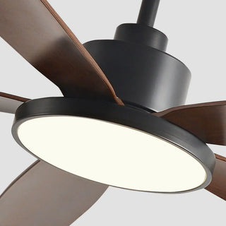 ZOWALA - 5 Blades Contemporary Wood Ceiling Fan with Light Image - 5