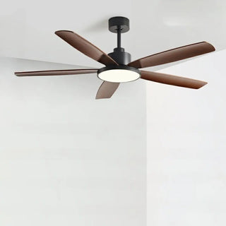 ZOWALA - 5 Blades Contemporary Wood Ceiling Fan with Light Image - 8