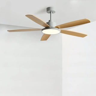 ZOWALA - 5 Blades Contemporary Wood Ceiling Fan with Light Image - 9