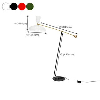 ZOWALA - 2-Light Modish Green Adjustable Dome Metal Floor Lamp #size