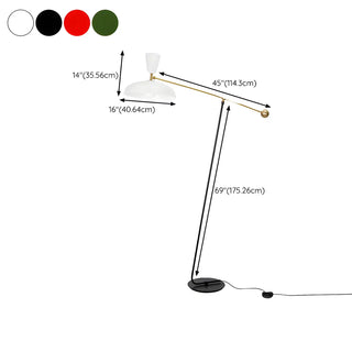 ZOWALA - 2-Light Modish Green Adjustable Dome Metal Floor Lamp Image - 15