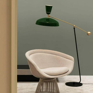 ZOWALA - 2-Light Modish Green Adjustable Dome Metal Floor Lamp Image - 2