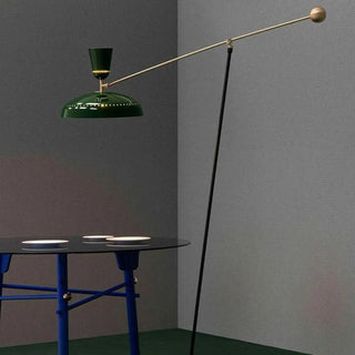 ZOWALA - 2-Light Modish Green Adjustable Dome Metal Floor Lamp Image - 3