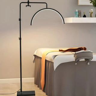 Adjustable C-Shaped Black Arc Metal LED Floor Lamp Zawala Image - 2