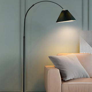 Adjustable Black Cone Shade Arc Modern Floor Lamp Zawala Image - 1