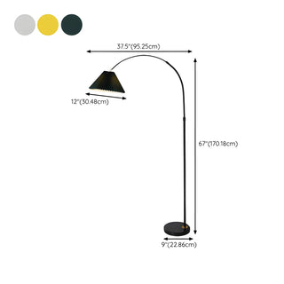 Adjustable Black Cone Shade Arc Modern Floor Lamp Zawala #size