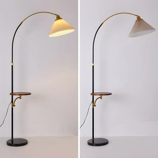 Adjustable Cone and Arched Floor Lamp with Side Table Zawala Image - 12