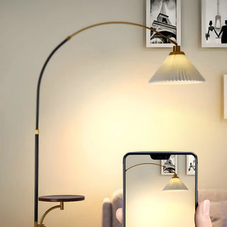 Adjustable Cone and Arched Floor Lamp with Side Table Zawala Image - 14