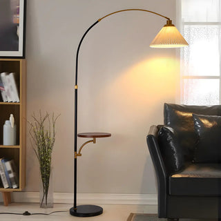 Adjustable Cone and Arched Floor Lamp with Side Table Zawala Image - 2