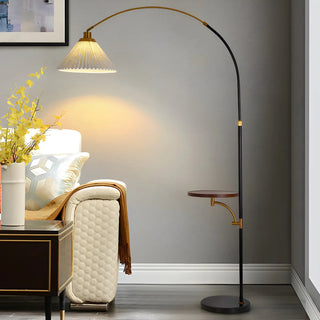Adjustable Cone and Arched Floor Lamp with Side Table Zawala Image - 4