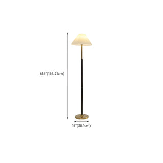 ZOWALA - Adjustable Fabric Pleated Gold Metal Floor Lamp #size
