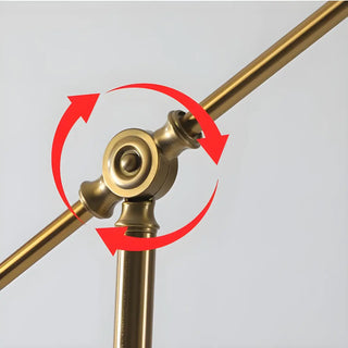ZOWALA - Adjustable Fabric Pleated Gold Metal Floor Lamp Image - 5