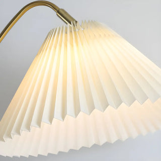 ZOWALA - Adjustable Fabric Pleated Gold Metal Floor Lamp Image - 6