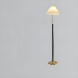 ZOWALA - Adjustable Fabric Pleated Gold Metal Floor Lamp Image - 9