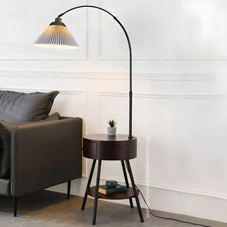 ZOWALA - Modern Adjustable Cone Bedside Side Table Floor Lamp Image - 1