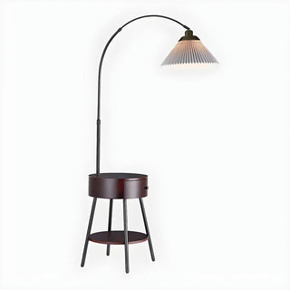 ZOWALA - Modern Adjustable Cone Bedside Side Table Floor Lamp Image - 10