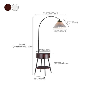 ZOWALA - Modern Adjustable Cone Bedside Side Table Floor Lamp #size