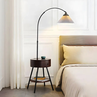 ZOWALA - Modern Adjustable Cone Bedside Side Table Floor Lamp Image - 3