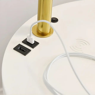 ZOWALA - Modern Adjustable Cone Bedside Side Table Floor Lamp Image - 5