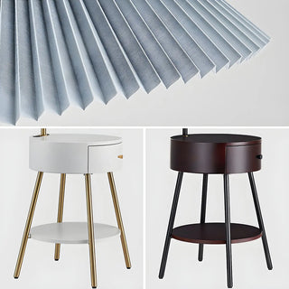 ZOWALA - Modern Adjustable Cone Bedside Side Table Floor Lamp Image - 6