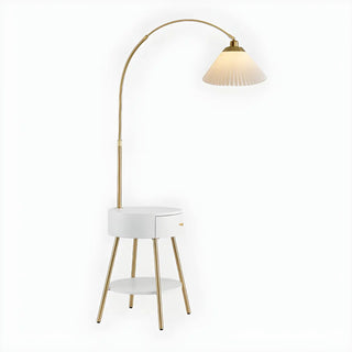 ZOWALA - Modern Adjustable Cone Bedside Side Table Floor Lamp Image - 9