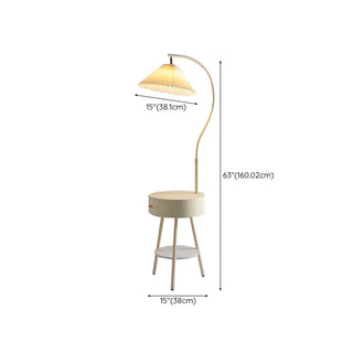 Adjustable Cone Modern Metal Floor Lamp with Storage Zawala Image - 15