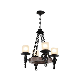 ZOWALA - Anchor Blue Cylinder Frosted Glass Kids Room Chandelier Image - 6
