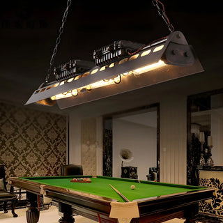 ZOWALA - Black Large Island Rectangle Edison Bulb Chandelier Image - 2