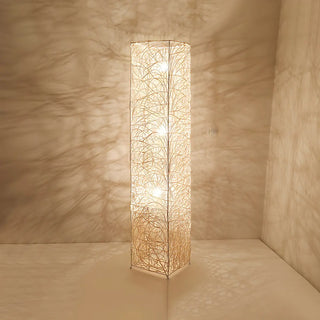 Artistic Cylinder Rattan Wooden Column Floor Lamp Zawala Image - 9