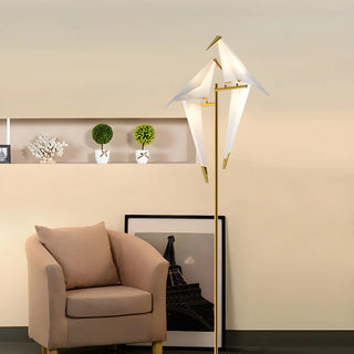 Bedside Bird-Shaped Artistic Gold Stand Floor Lamp Zawala Image - 3