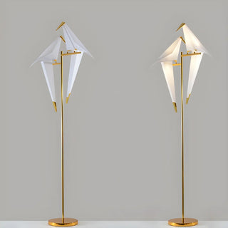 Bedside Bird-Shaped Artistic Gold Stand Floor Lamp Zawala Image - 4