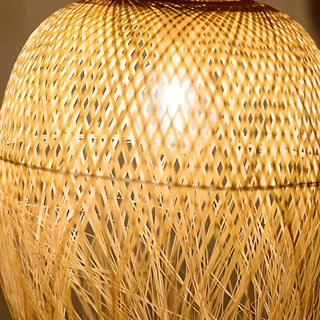 ZOWALA - Asian Natural Bamboo Woven Fringe Restaurant Pendant Light Image - 15