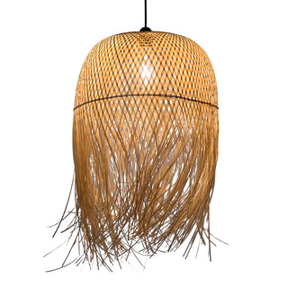 ZOWALA - Asian Natural Bamboo Woven Fringe Restaurant Pendant Light Image - 16