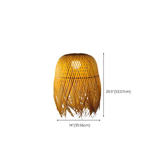 ZOWALA - Asian Natural Bamboo Woven Fringe Restaurant Pendant Light #size