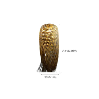 ZOWALA - Asian Natural Bamboo Woven Fringe Restaurant Pendant Light Image - 19