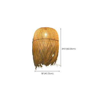 ZOWALA - Asian Natural Bamboo Woven Fringe Restaurant Pendant Light Image - 22