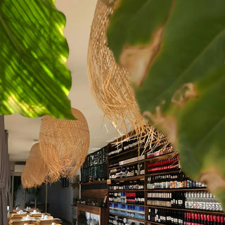 ZOWALA - Asian Natural Bamboo Woven Fringe Restaurant Pendant Light Image - 6