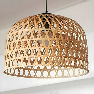 ZOWALA - Asian Natural Bamboo Woven Fringe Restaurant Pendant Light Image - 7