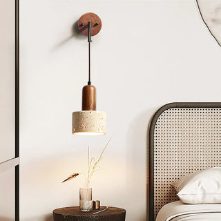 Cylinder Brown and Beige Bedside Pendant Wall Sconce Zawala Image - 1