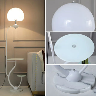Black Globe Modern Arc Floor Lamp with Side Table Zawala Image - 4
