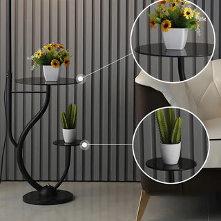 Black Globe Modern Arc Floor Lamp with Side Table Zawala Image - 5