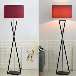 Modern Geometric Base Industrial Cylinder Floor Lamp Zawala Image - 11